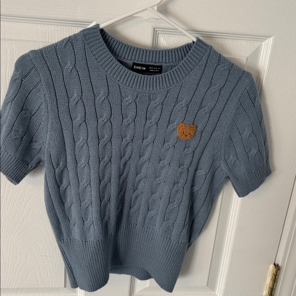 Blue Cable Knit Sweater - Picture 2 of 3